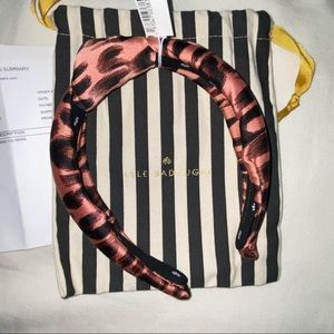 NWT Lele Sadoughi Silk Leopard Headband Pink